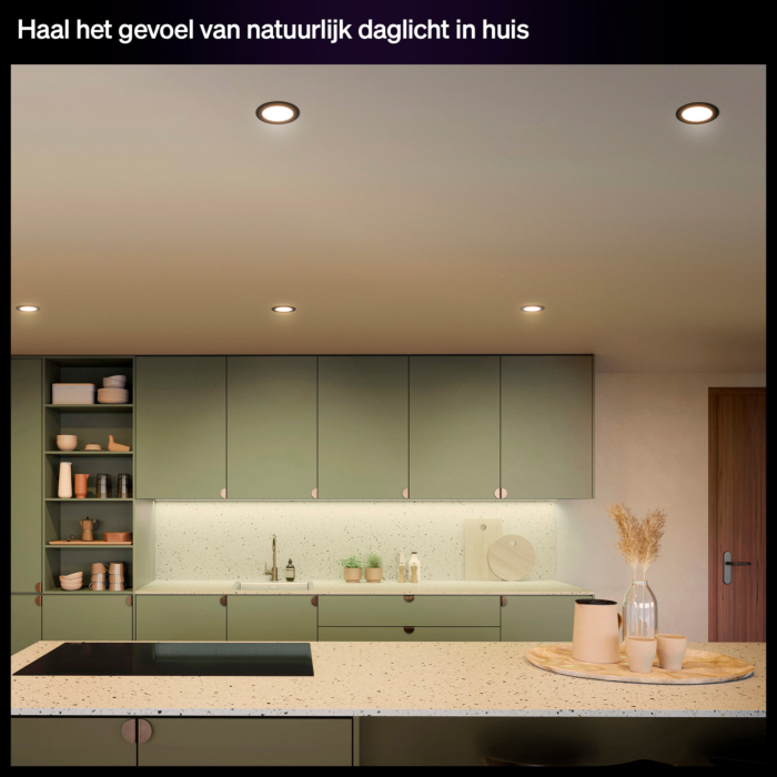 Philips Hue inbouwspot dun van 170 mm Zwart
