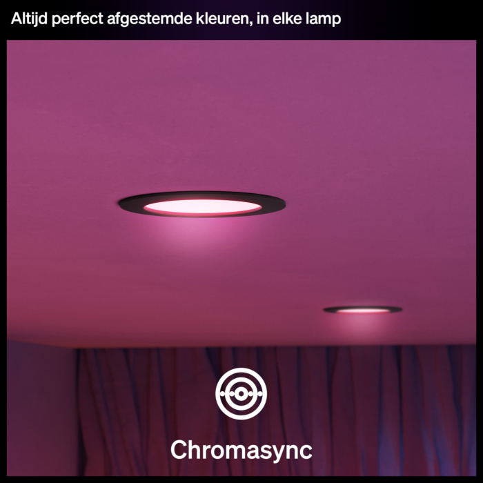 Philips Hue inbouwspot dun van 170 mm Zwart