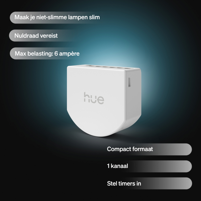Philips Hue bedrade wandschakelaar voor 2 kanalen (serie schakelaar)