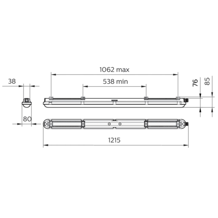Philips 91685800 CoreLine Waterdicht WT120C 1200 21W 840 IP65