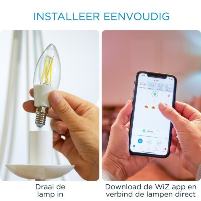 Wiz 8718699787196 Filament Tunable White Helder C35 E14 4,9W OP=OP