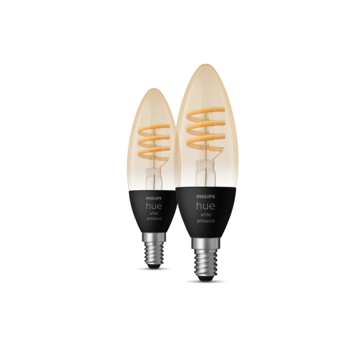 Philips 929003145202 Hue White Ambiance Filament Candle 4,6W E14 (duopack)