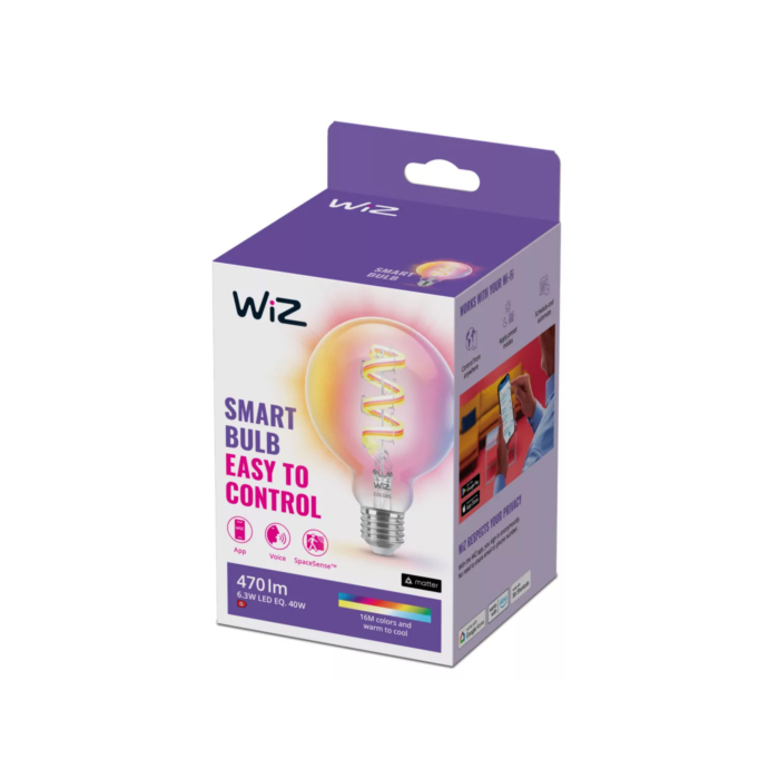 Wiz 929003267201 Filament Gekleurd en Wit licht E27 G95 6,3W