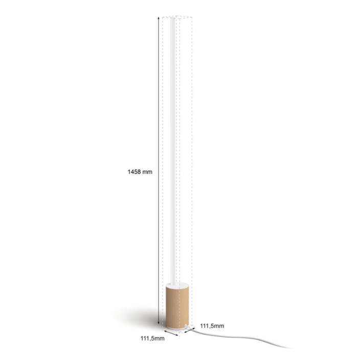 Philips 929003479701 Hue Gradient Signe Vloerlamp White and Color Hout