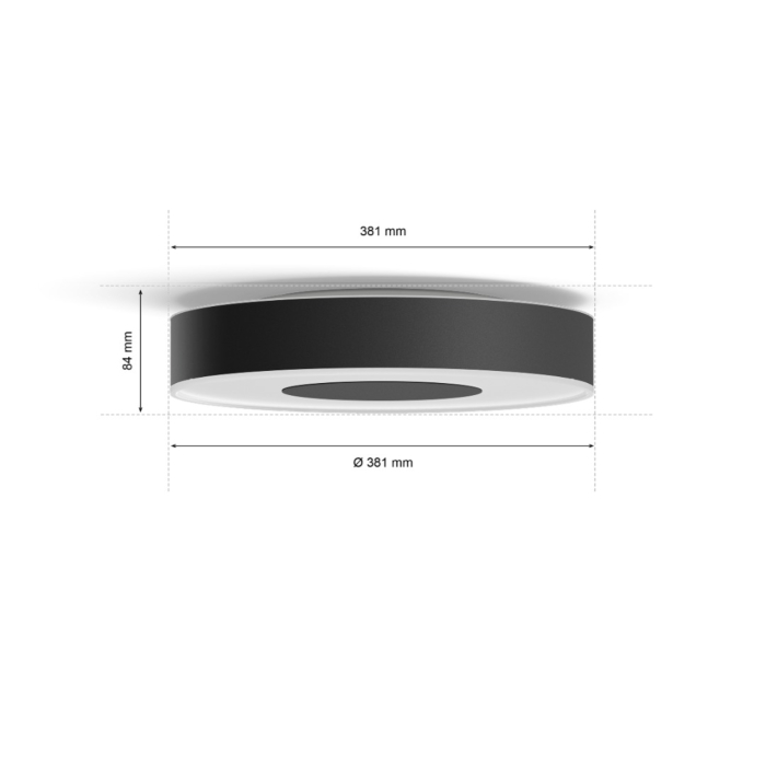 Philips 929003526301 Hue Xamento M Zwart Plafondlamp White and Color Ambiance