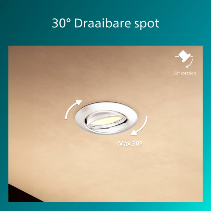 Philips Peridot Inbouwspot Richtbare spot GU10 Wit (3-pack)