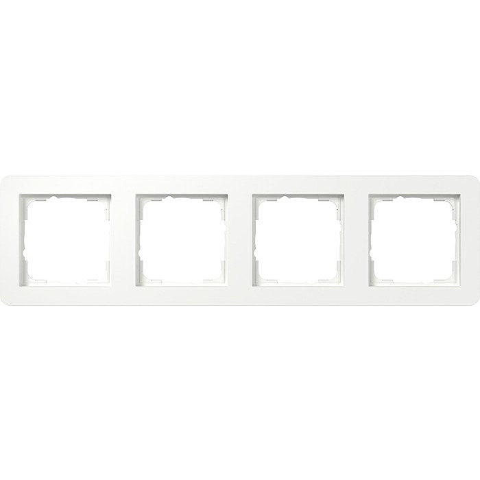 Gira 0214151 E1 Afdekraam 4-voudig Zuiver wit mat 