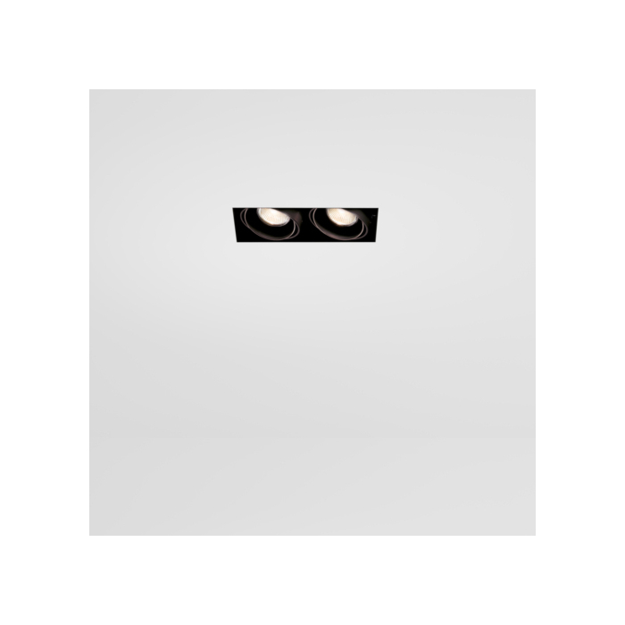 Modular Mini-Multiple Recessed Trimless Adjustable Zwart 2x GU10 Hue White and Color Ambiance