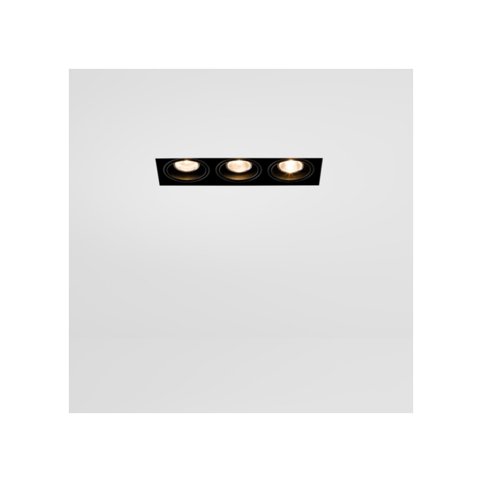 Modular Mini-Multiple Recessed Trimless Adjustable Zwart 3x GU10 Hue White and Color Ambiance