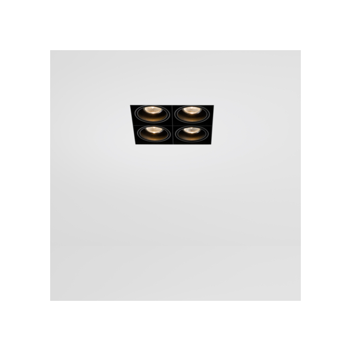 Modular Mini-Multiple Recessed Trimless Adjustable Zwart 4x GU10 Hue White Ambiance