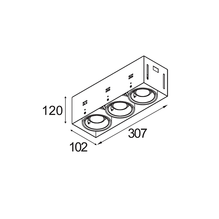 Modular Mini-Multiple Recessed Trimless Adjustable Zwart 3x GU10 Hue White and Color Ambiance