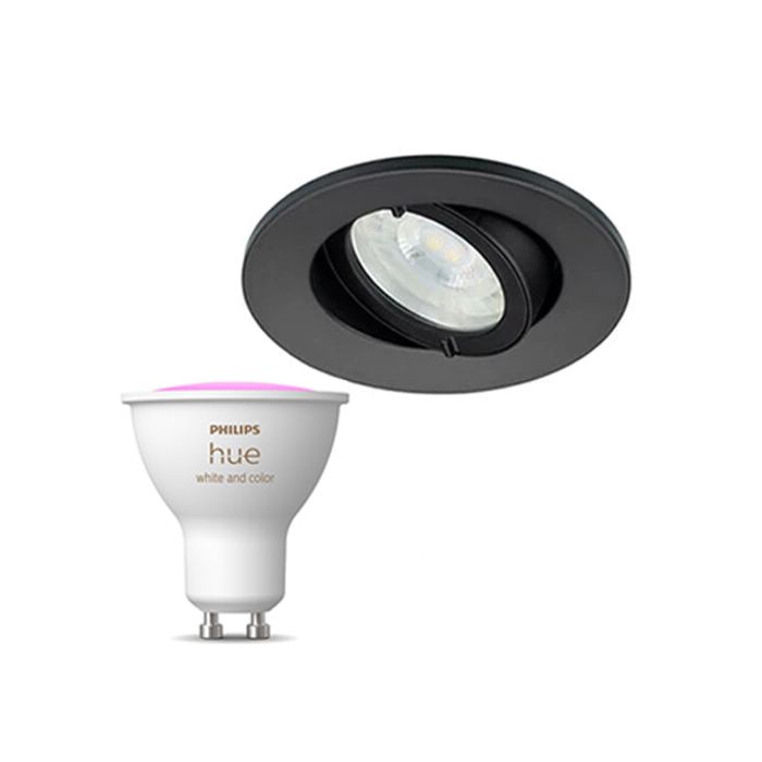 Inbouwspot Lumiance IP44 Inclusief Hue White en Color (GU10) Zwart (badkamer)