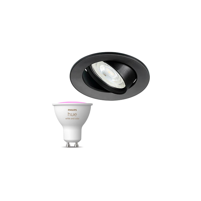 Inbouwspot Lumiance Inclusief Hue White en Color (GU10) Zwart
