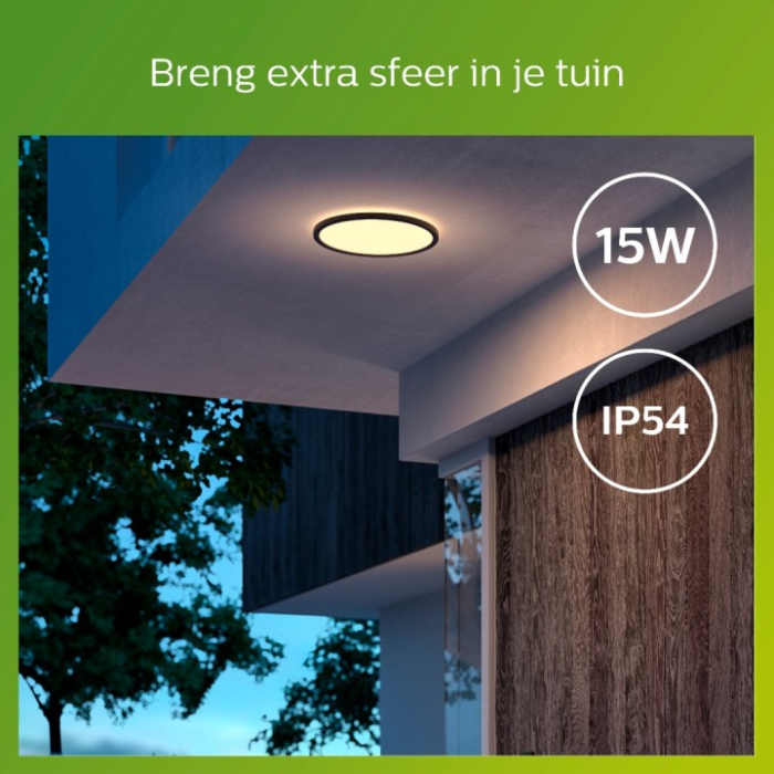 Philips 929003191301 SceneSwitch SuperSlim 15W Warm wit IP54 Zwart