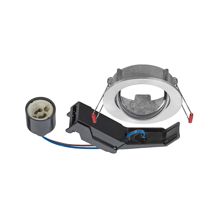 Philips Hue Starterkit: 3 GU10 lampen Color + dimmer switch + Bridge Pro + 3 Inset Trend 75 GU10 Geborsteld aluminium