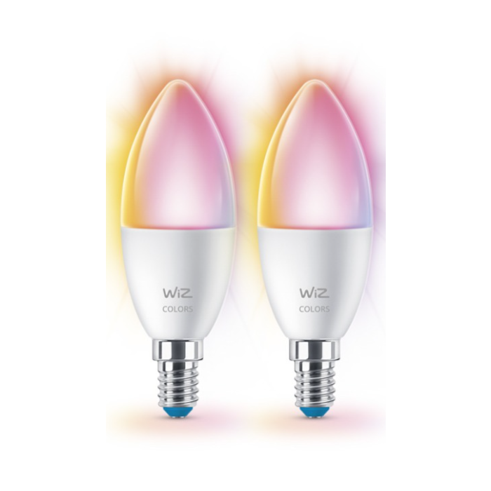 Wiz 929002448842 Gekleurd en Wit Licht E14 C37 4,9W (2-pack)
