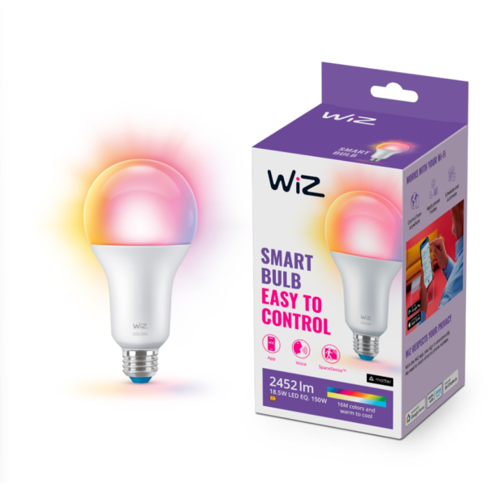 Wiz 929003500022 Gekleurd en met Wit Licht E27 A80 18,5W