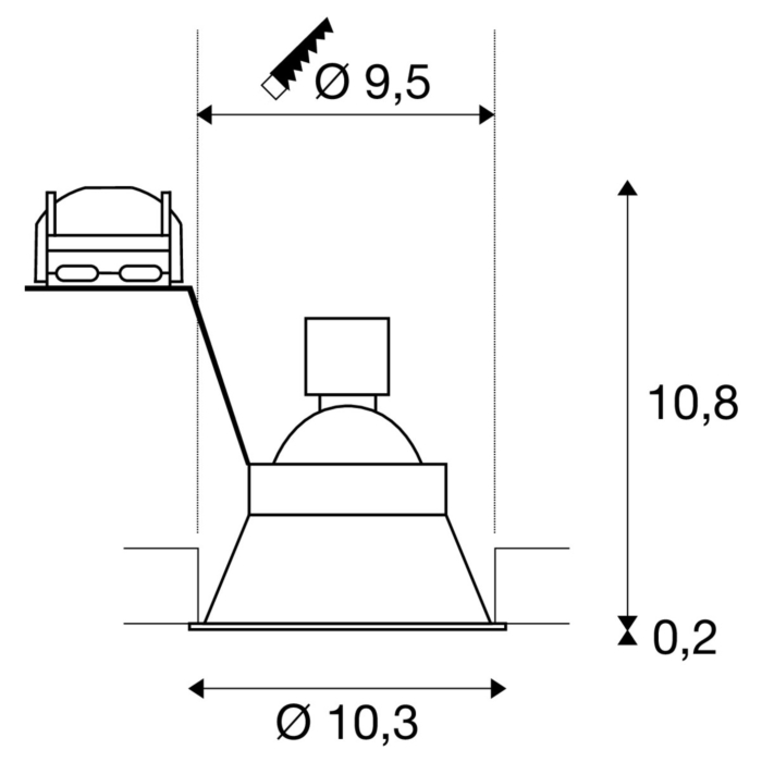 SLV 113160 Horn-O Zwart (GU10)