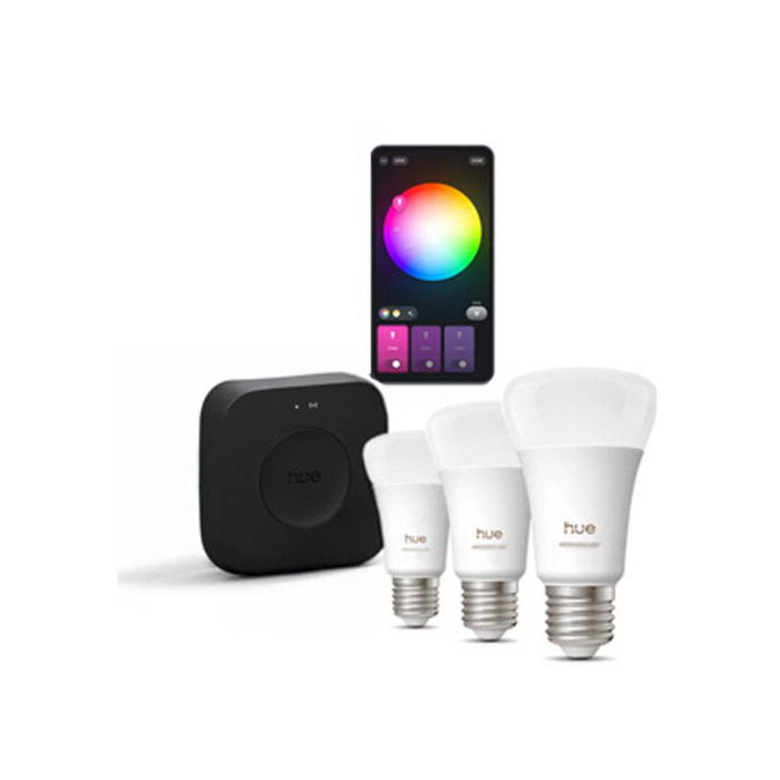 Philips Hue Starterkit: 3 E27 slimme lampen Color + Bridge Pro 