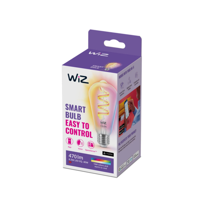 Wiz 929003267301 Filament Gekleurd en Wit licht E27 ST64 6,3W