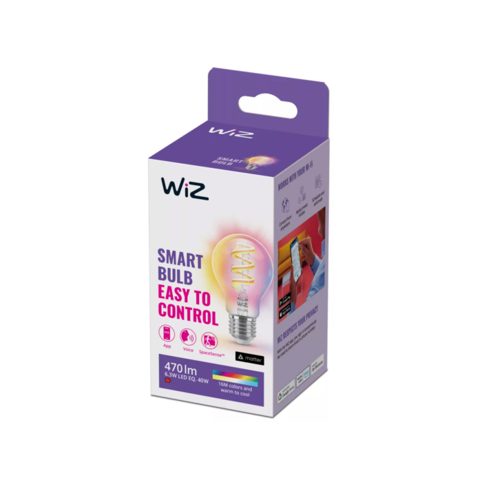 Wiz 929003267101 Filament Gekleurd en Wit Licht E27 A60 6,3W