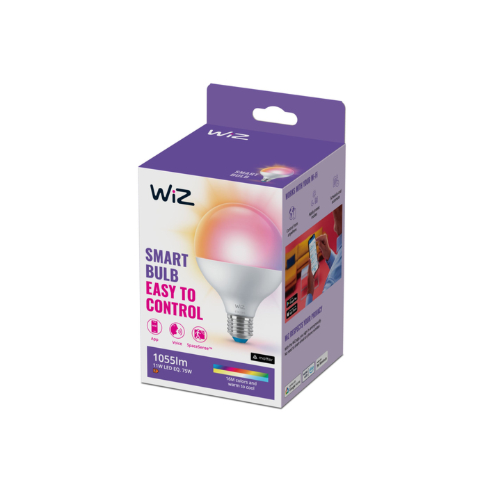 Wiz 929003604701 Gekleurd en met Wit Licht E27 G95 11W