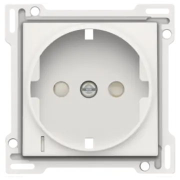 Niko 101-66908 afwerkingsset voor wandcontactdoos met randaarde, kinderveiligheid en spanningsaanduiding, White