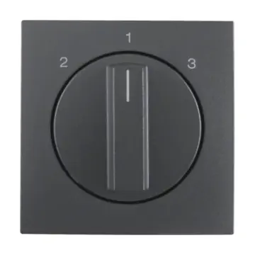 Berker 1084160600 S.1/B.3/B.7 Afdekking + draaiknop 3-standensch. zonder 0-stand antraciet mat