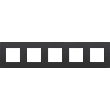 Niko 136-76005 Vijfvoudige afdekplaat met 71 mm centerafstand Intense Matt Black