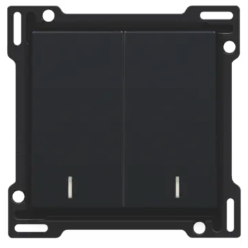 Niko 161-61507 afwerkingsset met dubbele lens voor serieschakelaar, wisselschakelaar, Black coated
