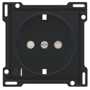Niko 161-66906 afwerkingsset voor wandcontactdoos met randaarde, kinderveiligheid en overspanningsbeveiliging, Black coated