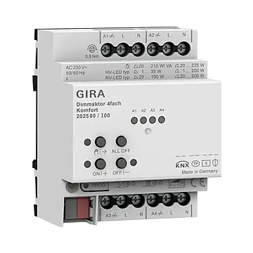 Gira 202500 KNX dimactuator 4-voudig Komfort 4x 225 W/VA