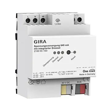Gira 213000 Voeding 640 mA met geïntegreerde smoorspoel voor Gira One en KNX
