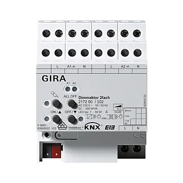Gira 217200 KNX Dimactor 2-voudig voor 2 x 300 W/VA