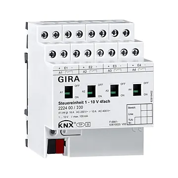 Gira 222400 KNX besturingseenheid 1 - 10 V 4-voudig met handbediening
