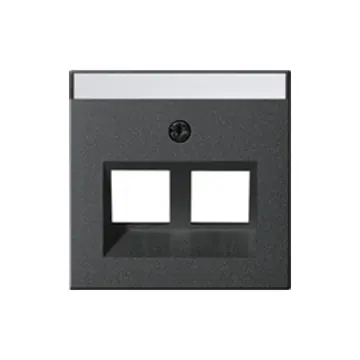 Gira 264028 Systeem 55 Afdekking met 30° schuingeplaatste kabeluitvoer en tekstvenster voor draagring Modular Jack Antraciet