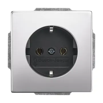 Busch Jaeger 2CKA002011A3850 Wandcontactdoos met randaarde Pure stainless steel