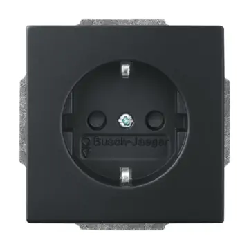 Busch Jaeger 2CKA002011A3883 Future Linear Wandcontactdoos met randaarde Zwart mat