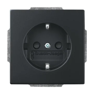 Busch Jaeger 2CKA002013A5333 Future Linear Wandcontactdoos met randaarde met verhoogde aanraakbeveiliging Zwart mat