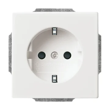 Busch Jaeger 2CKA002013A5328 Future Linear Wandcontactdoos met randaarde met verhoogde aanraakbeveiliging Studiowit mat
