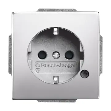 Busch-Jaeger 2CKA002013A5289 Wandcontactdoos met randaarde met led controleverlichting Pure stainless steel