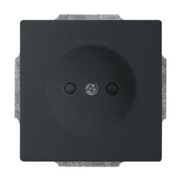 Busch Jaeger 2CKA002113A5340 Wandcontactdoos met verhoogde aanraakbeveiliging Zwart mat (zonder aardcontact)
