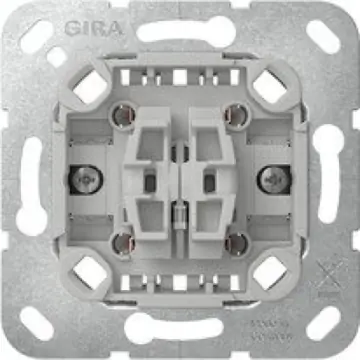 Gira 315500 Basiselement wipdrukcontact 10 A 250 V~ Wisseldrukcontact 2-voudig (met bevestigingsklauwen)