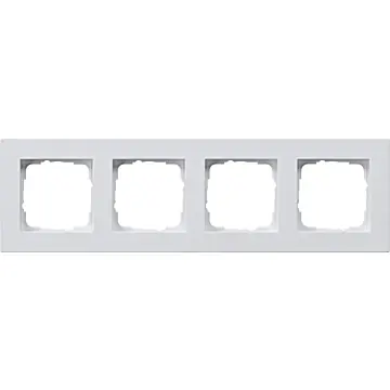 Gira 0214295 Afdekraam vlakke inbouw E2 4-voudig Zuiver wit glanzend