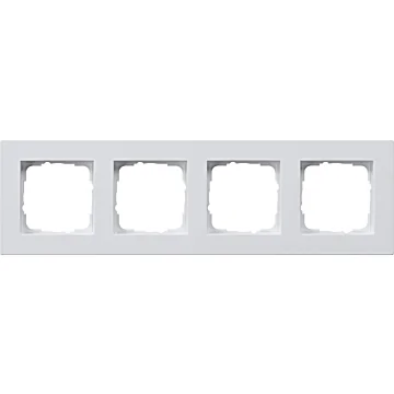 Gira 0214225 Afdekraam vlakke inbouw E2 4-voudig Zuiver wit mat