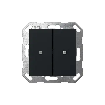 Gira 5173005 Drukcontact System 55 met wip 2-voudig voor Gira One en KNX Zwart mat