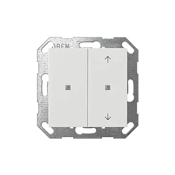 Gira 517503 Drukcontact System 55 met wip 2-voudig onbedrukt/pijlsymbolen voor Gira One en KNX Zuiver wit glanzend
