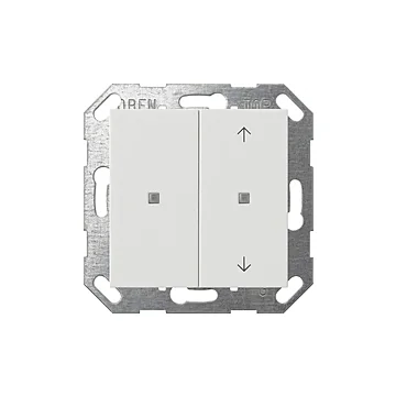 Gira 517527 Drukcontact System 55 met wip 2-voudig onbedrukt/pijlsymbolen voor Gira One en KNX Zuiver wit mat