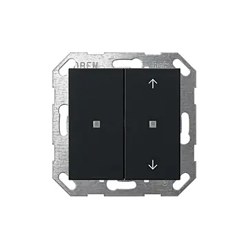 Gira 5175005 Drukcontact System 55 met wip 2-voudig onbedrukt/pijlsymbolen voor Gira One en KNX Zwart mat
