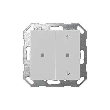 Gira 5175015 Drukcontact System 55 met wip 2-voudig onbedrukt/pijlsymbolen voor Gira One en KNX Grijs mat